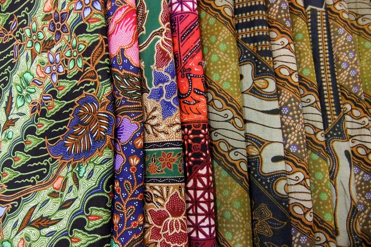 Sebuah Budaya Batik Kain Dengan Hiasan Dan Corak